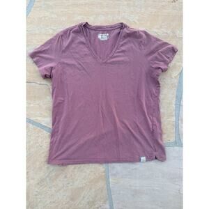 Carhartt Womens Relaxed Fit Lightweight Short Sleeve V Neck Pink Size L